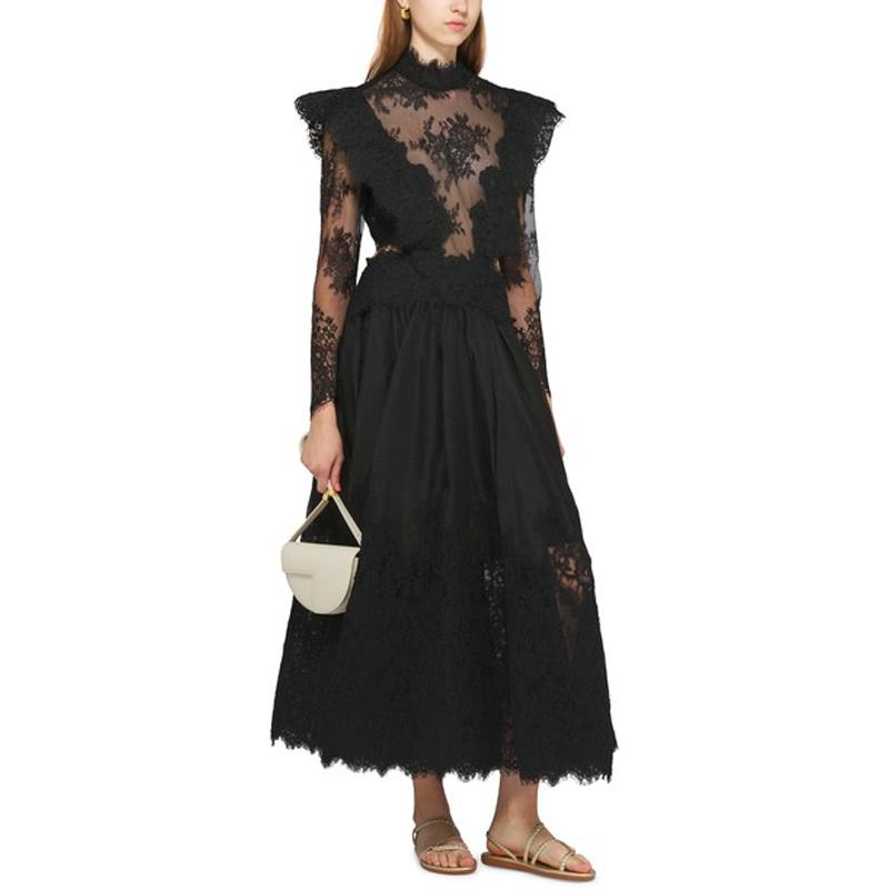 Sensual Lace Backless Patchwork Dress