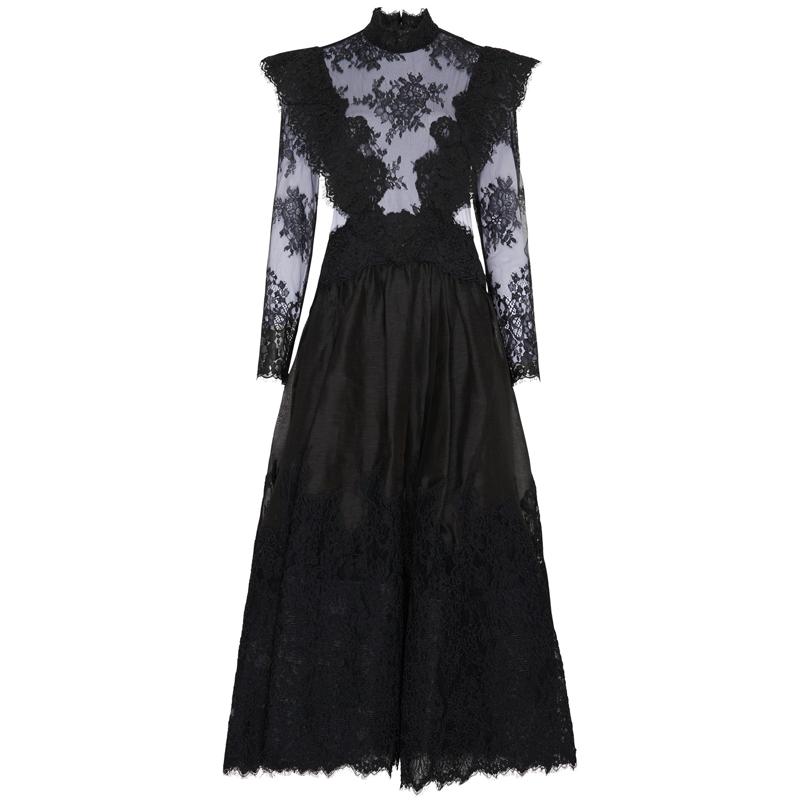 Sensual Lace Backless Patchwork Dress