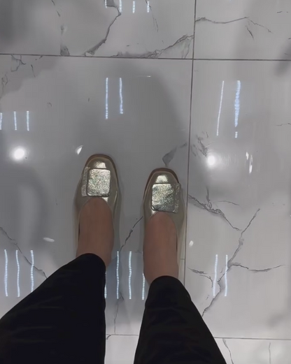 Gold square soft sole casual shoes