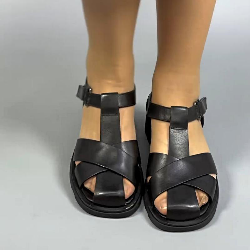 Chunky Heel Hollow Out Retro Women's Sandals