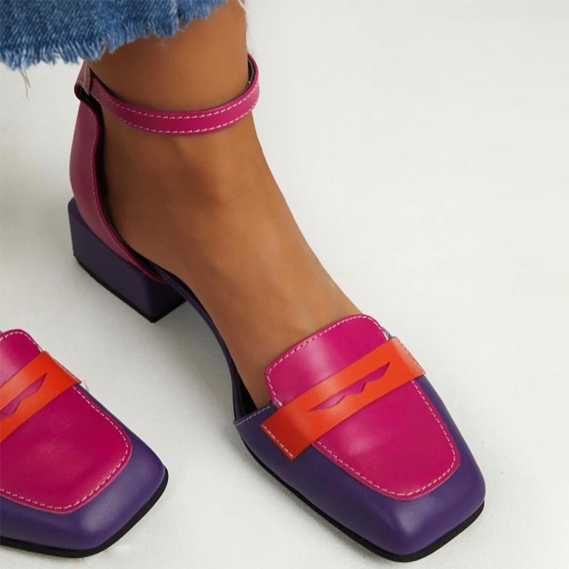 Fashion Stitching Chunky Sandals