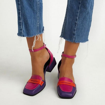 Fashion Stitching Chunky Sandals