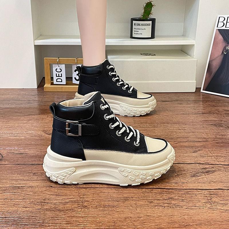 Round Toe Thick Sole Retro Casual Board Shoes