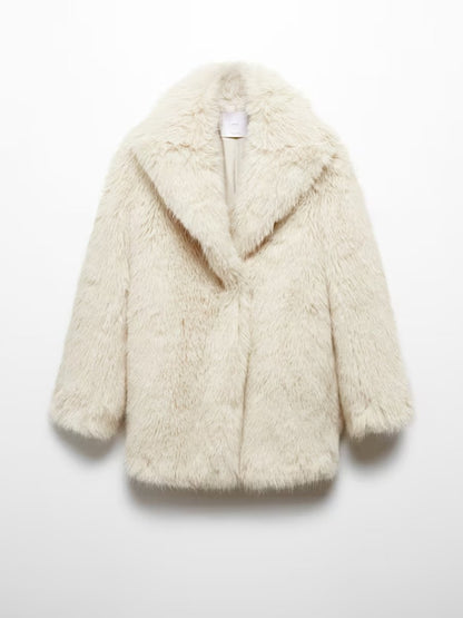 Lapels Faux Fur Coat