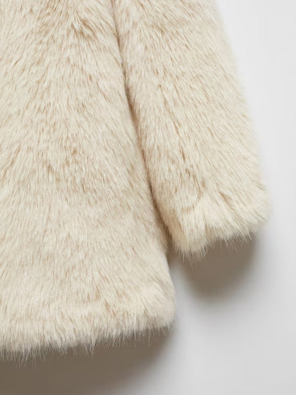 Lapels Faux Fur Coat