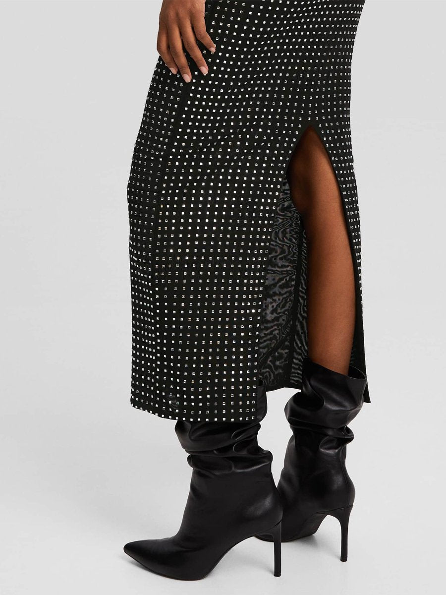 Tulle Midi Skirt with Rhinestones