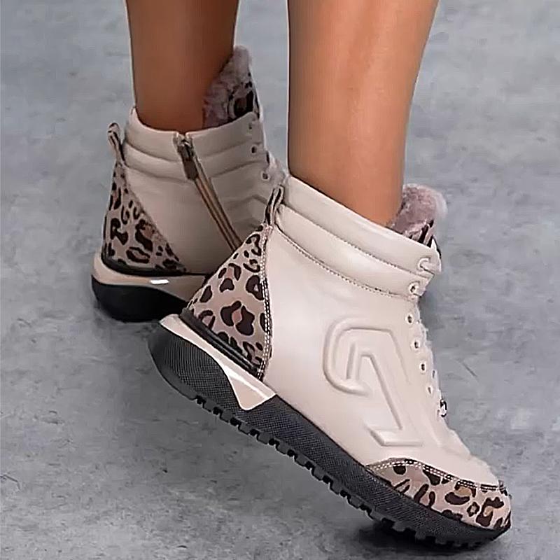 Leopard Print Warm Women's Casual Sneakers