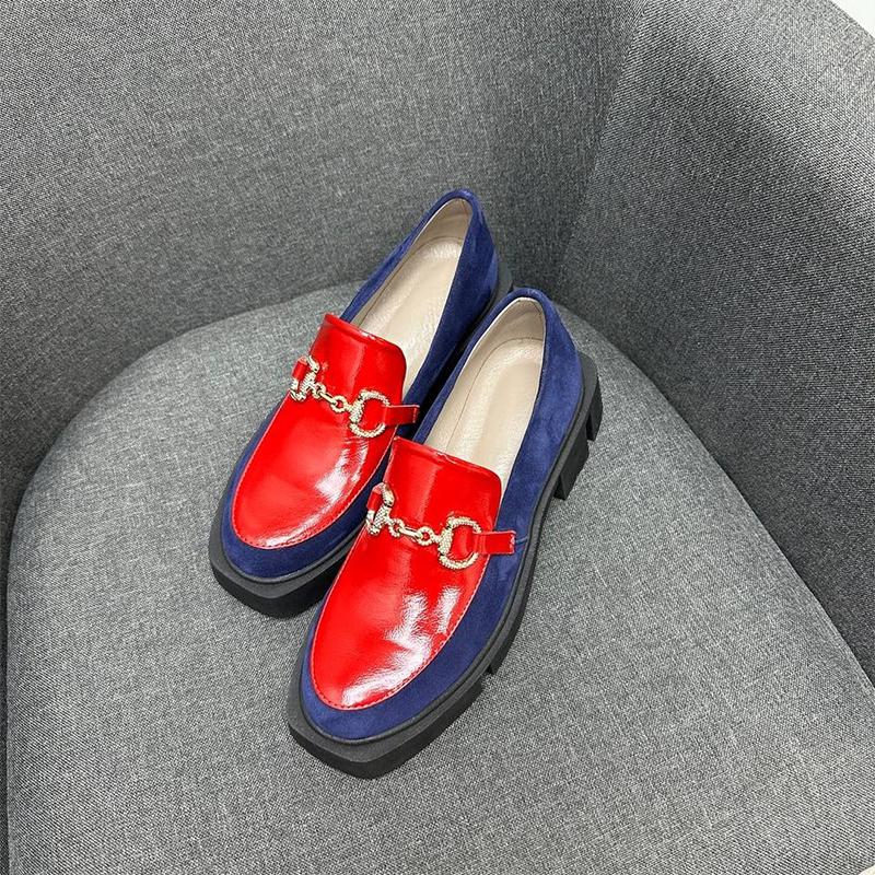 Suede Clash-Color Loafers