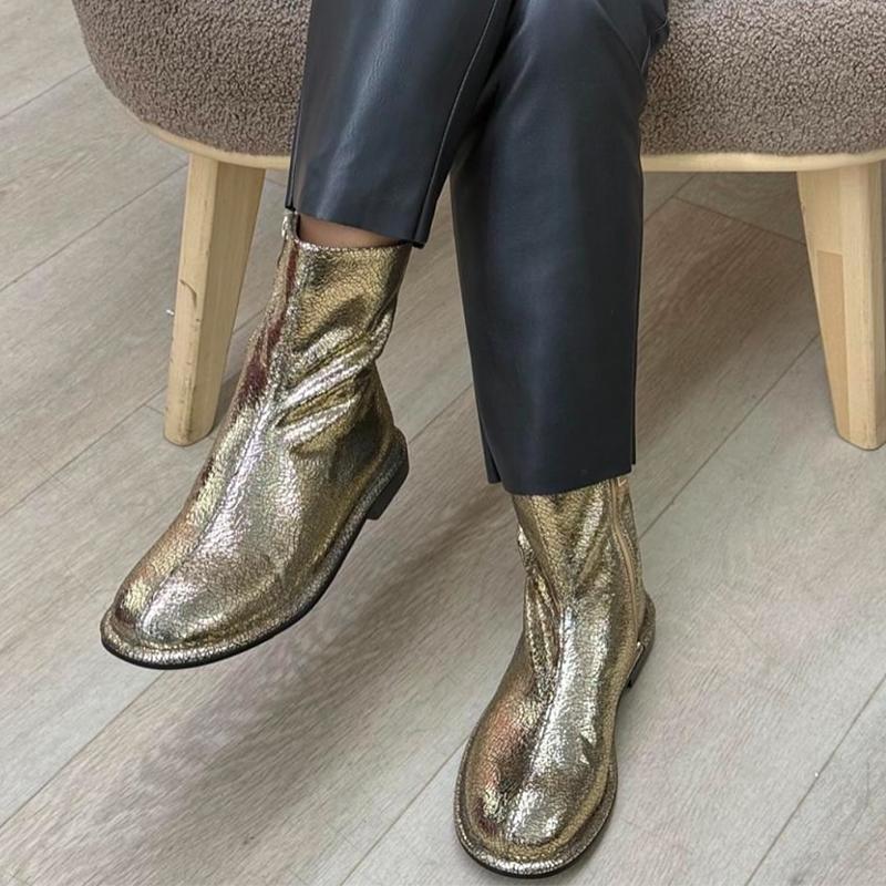 Patent Leather Flat Convenient Women's Boots