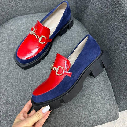 Suede Clash-Color Loafers