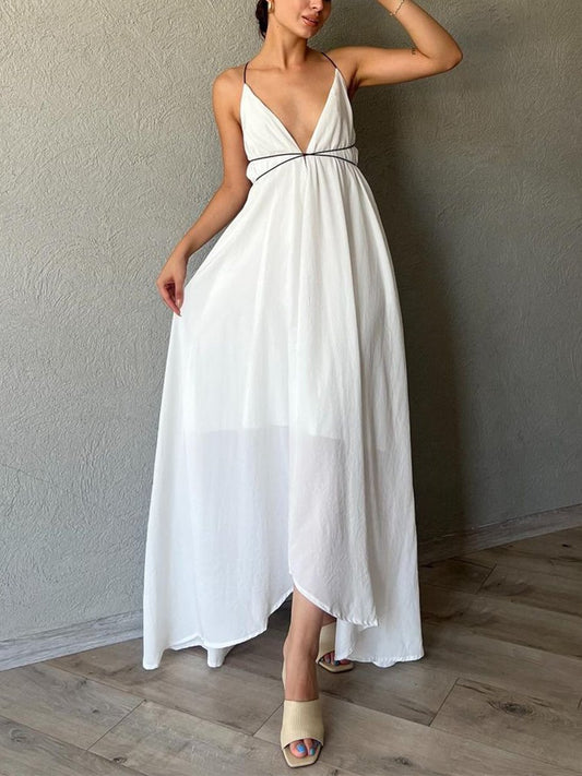 Simple Suspenders Maxi Dress