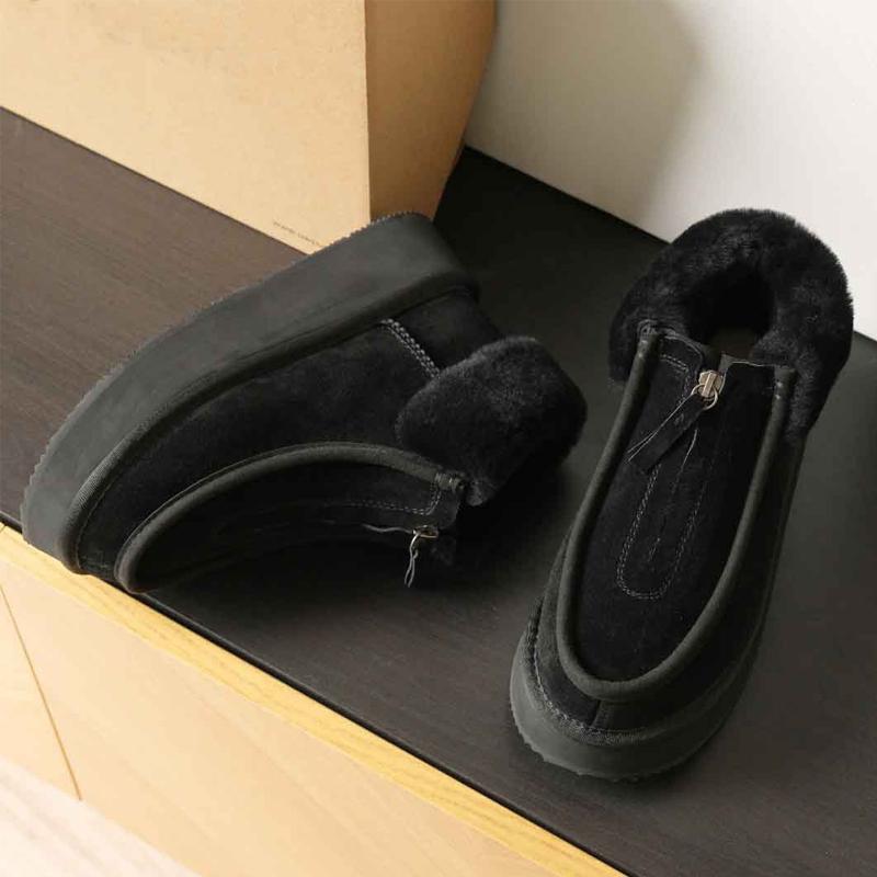 Women's Suede Zipper Plush Snow Boots