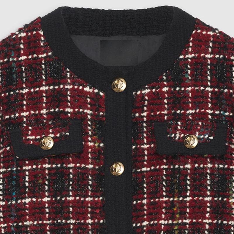 Plaid Woolen Short Jackets