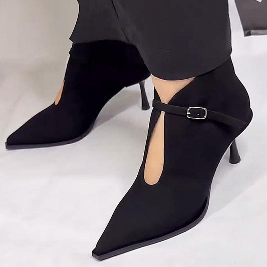 Suede Pointed Toe High Heels