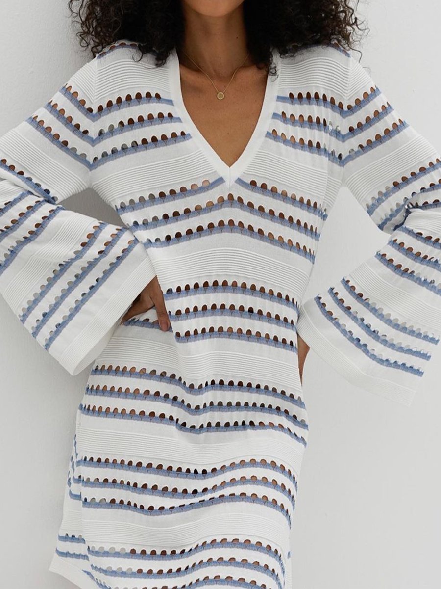 Knitted Stripe Mini Dress