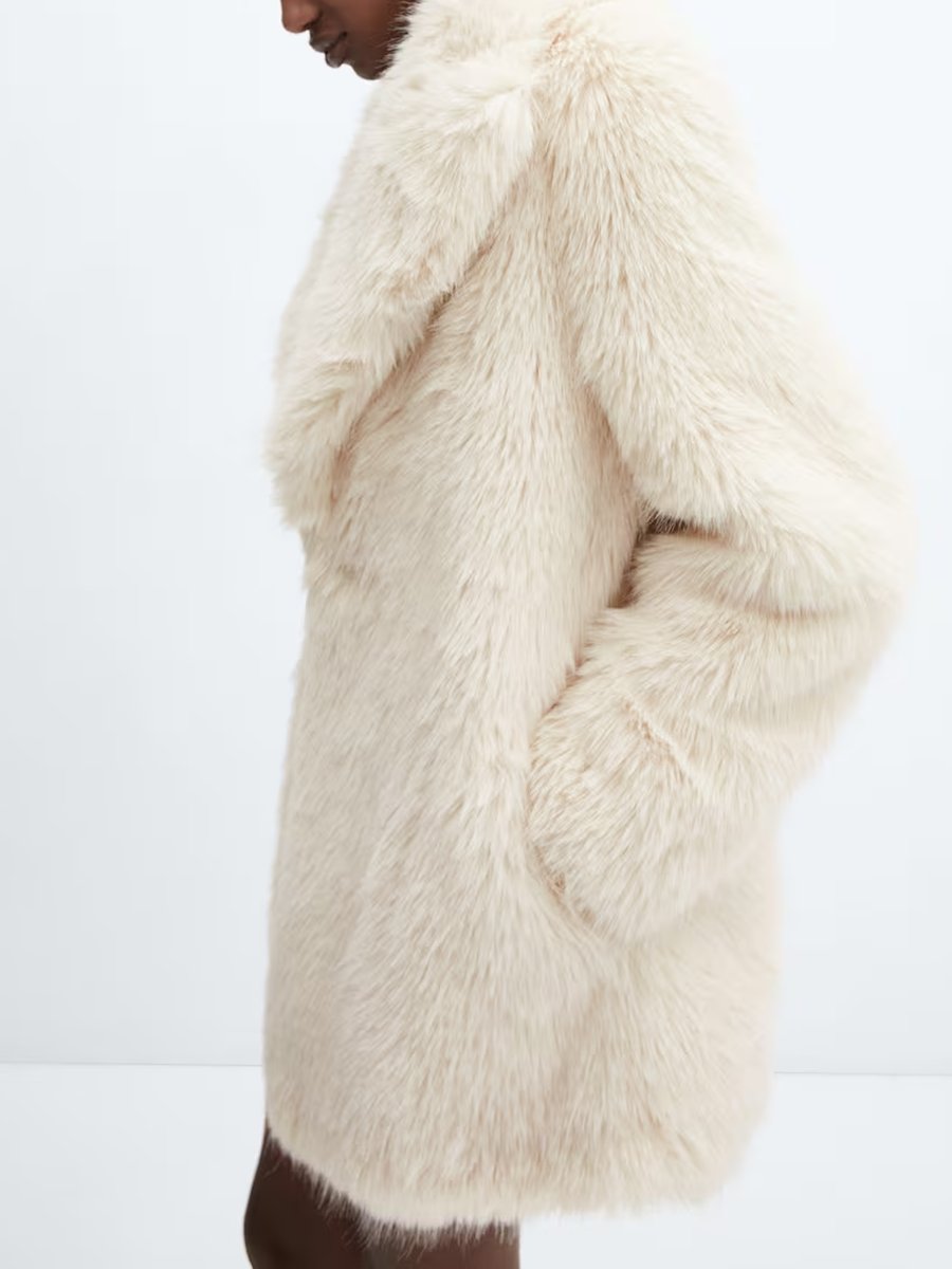 Lapels Faux Fur Coat