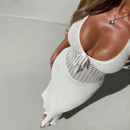 Backless Sexy Knit Hollow Out Dress