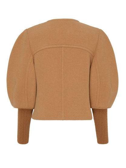 Asymmetric Knit Wool Tweed Jacket