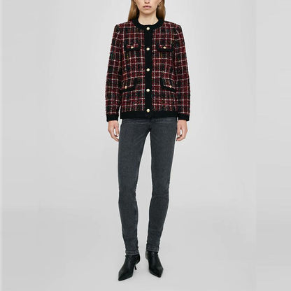 Plaid Woolen Short Jackets