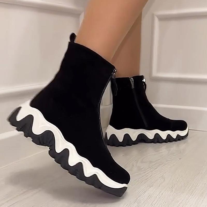 Suede Wave Sole Women's Winter Boots