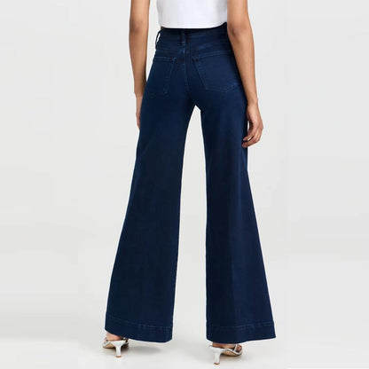 Slightly Stretchy Flared Wide Leg Jeans