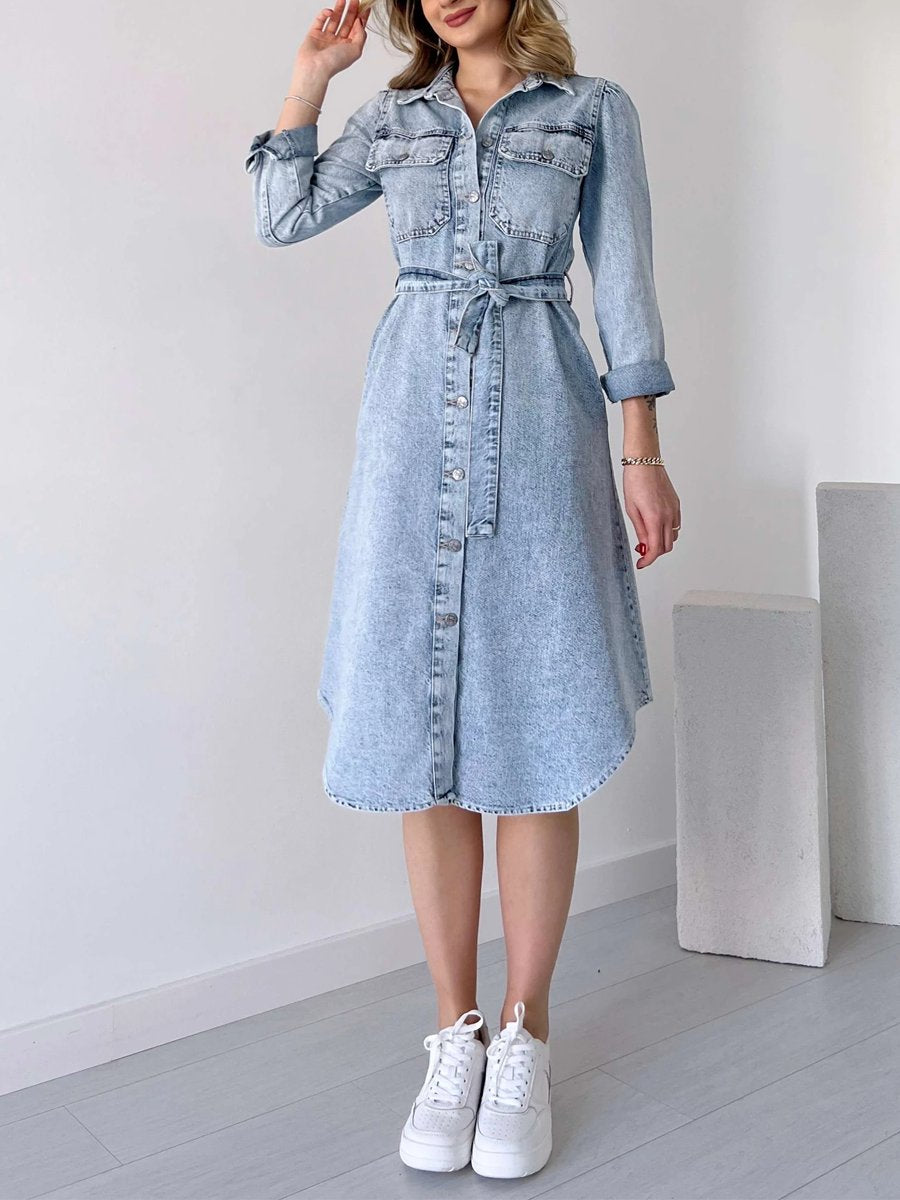 Denim Shirt Midi Dress