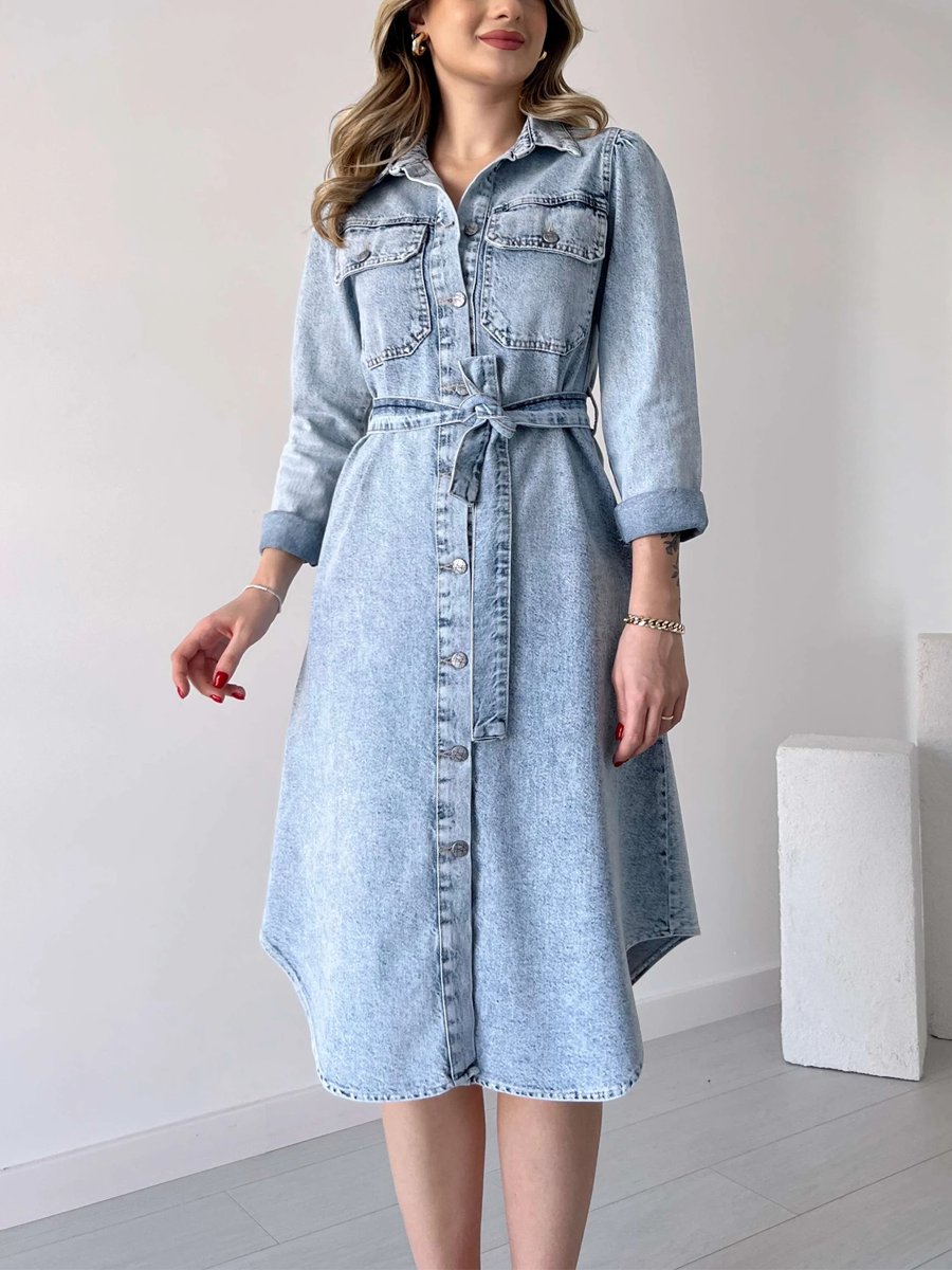 Denim Shirt Midi Dress