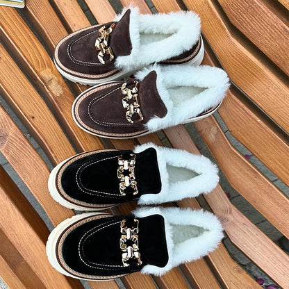 Suede Plush Women's Warm Loafers