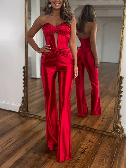 Flowing Satin Sexy Jumpsuit