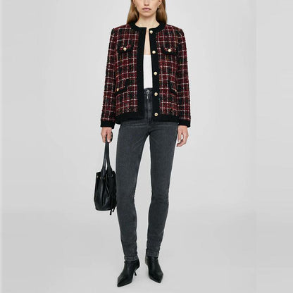 Plaid Woolen Short Jackets