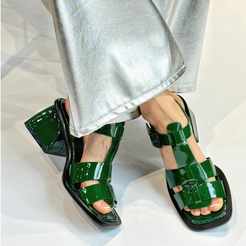 Chic Patent Leather High Heel Sandals