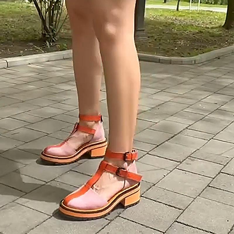 Women's Suede Buckle Sandal Boots