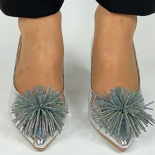 Silver Leather Women's Firework Heels