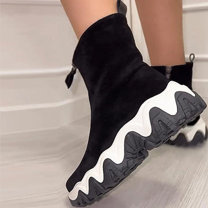 Suede Wave Sole Women's Winter Boots