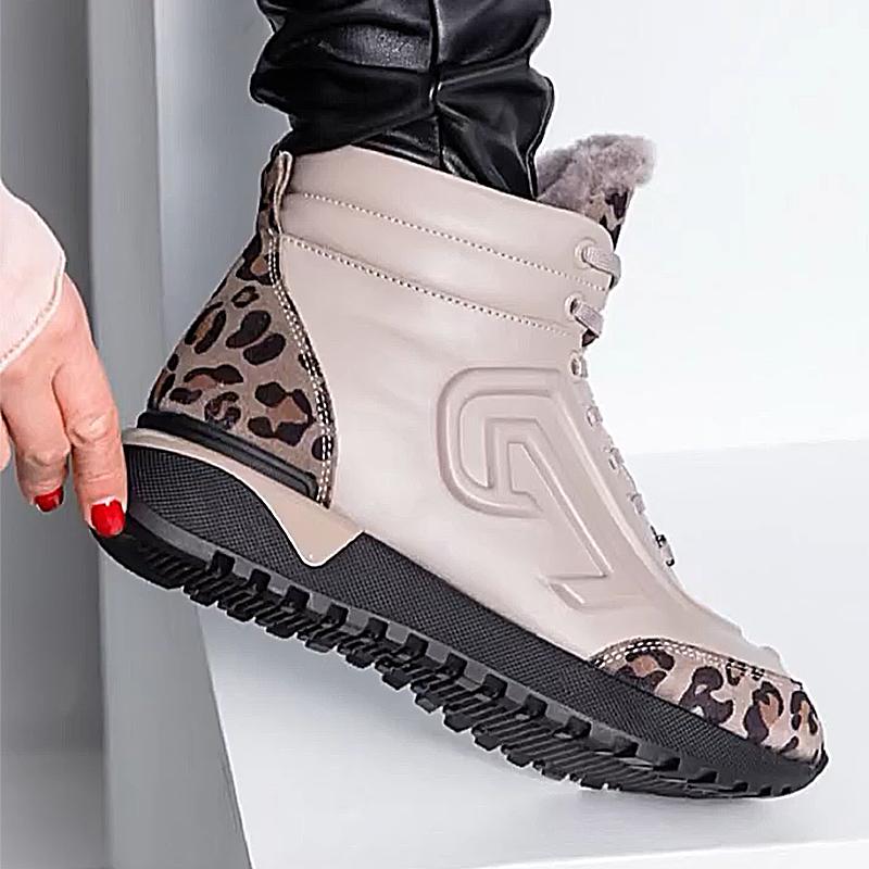 Leopard Print Warm Women's Casual Sneakers