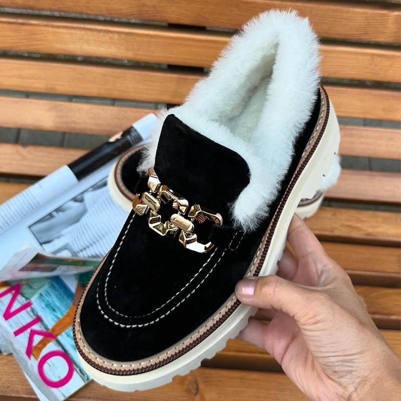 Suede Plush Women's Warm Loafers