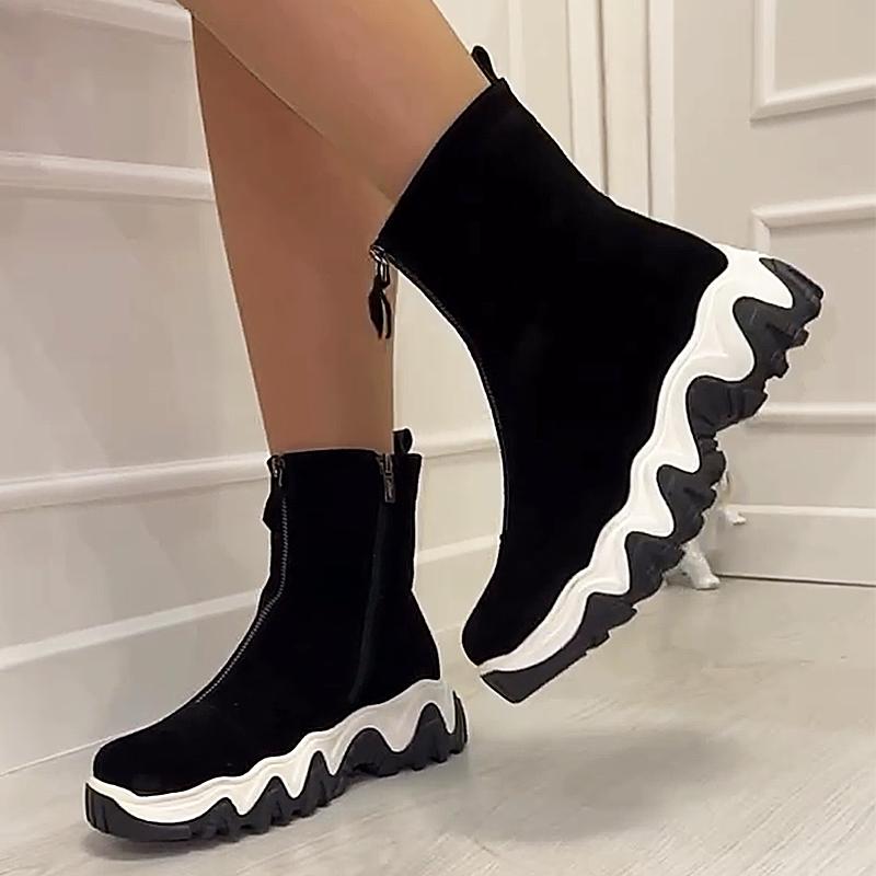 Suede Wave Sole Women's Winter Boots