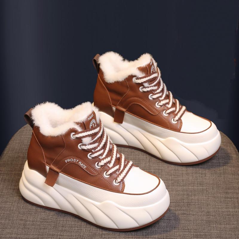 Leather High Top Soft Sole Casual Women's Shoes