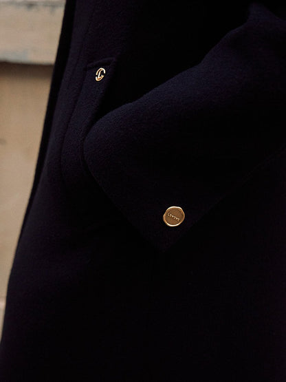 Copper Button Wool Tweed Coat