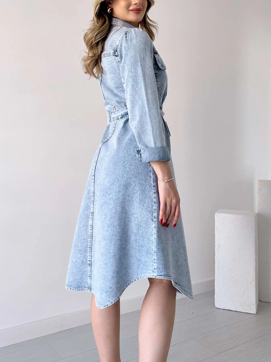 Denim Shirt Midi Dress