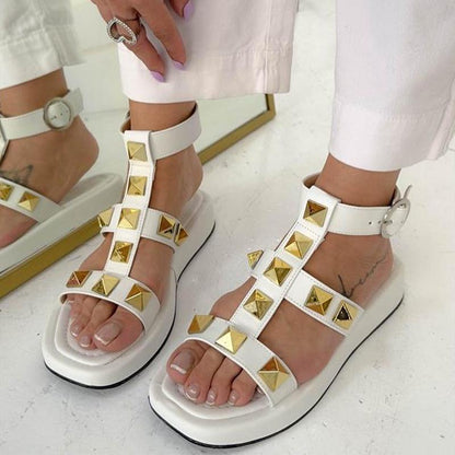 Women's Leather Studded Sandals