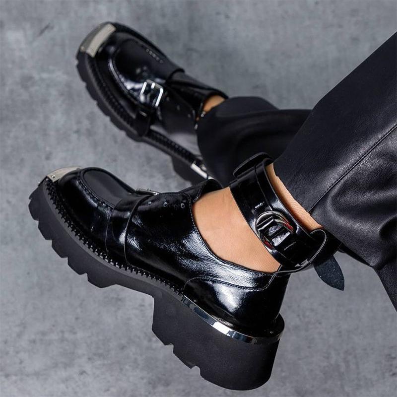 Vintage Punk Leather Loafers