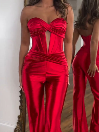 Flowing Satin Sexy Jumpsuit