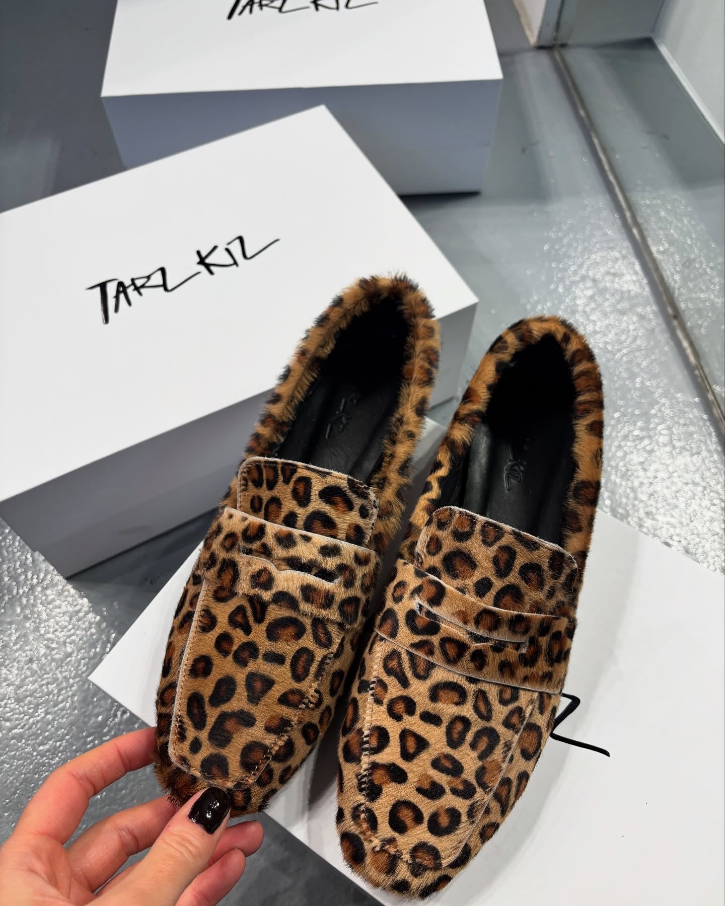 Leopard print soft loafers