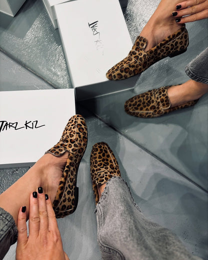 Leopard print soft loafers