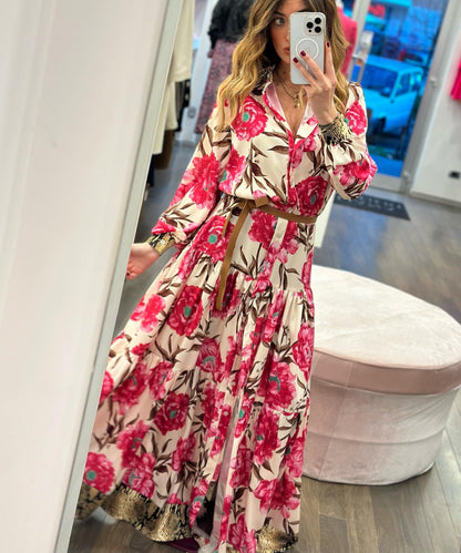 Peony Print Maxi Dress