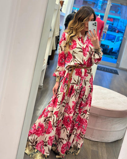 Peony Print Maxi Dress