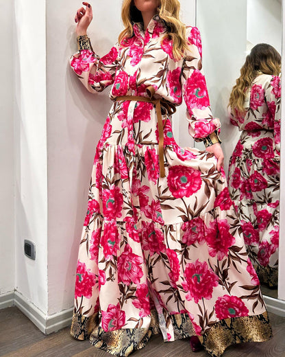 Peony Print Maxi Dress