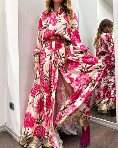 Peony Print Maxi Dress