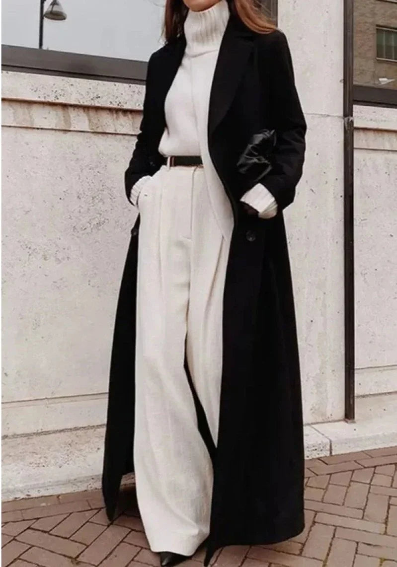 Loose Solid Color Long Sleeve Long Coat